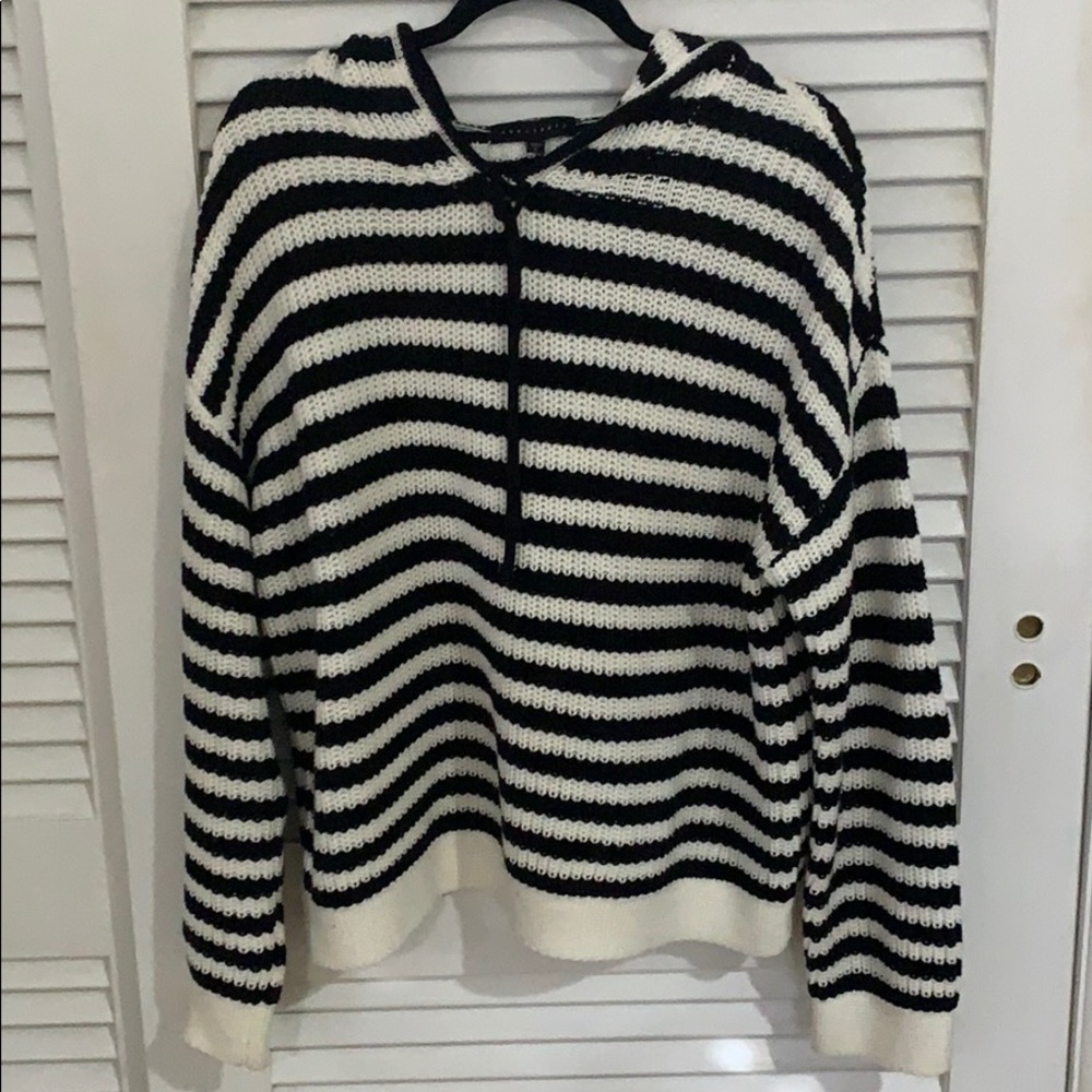 Sanctuary black and white striped knit sweater